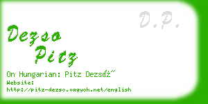 dezso pitz business card